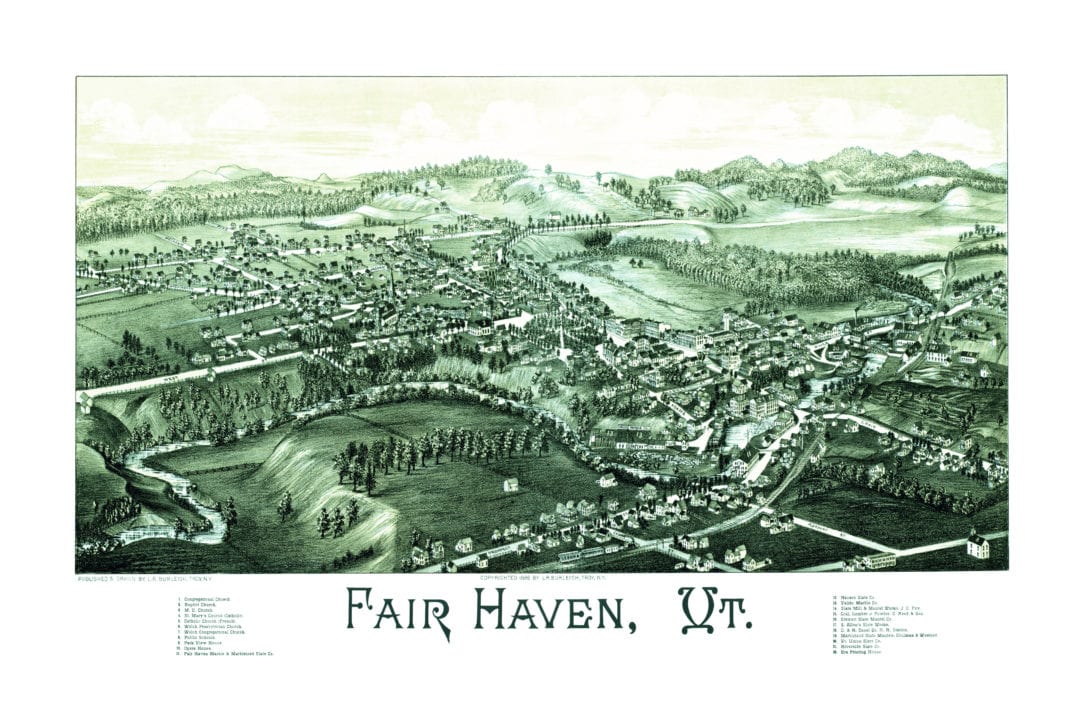 Beautiful old map of Fair Haven, Vermont from 1886 KNOWOL