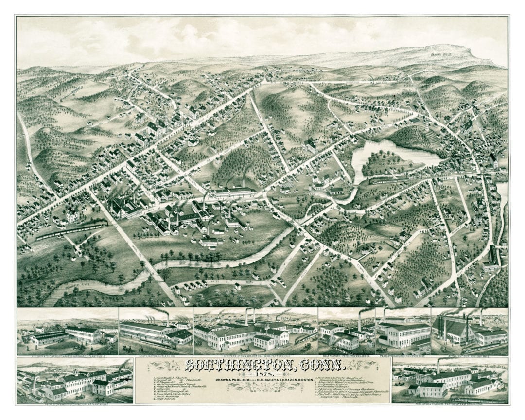 Beautifully restored map of Southington, CT from 1878 - KNOWOL