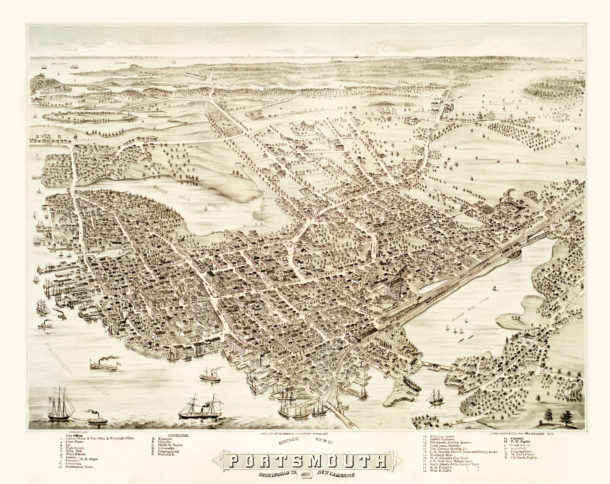 Vintage map of Portsmouth, New Hampshire from 1877 - KNOWOL