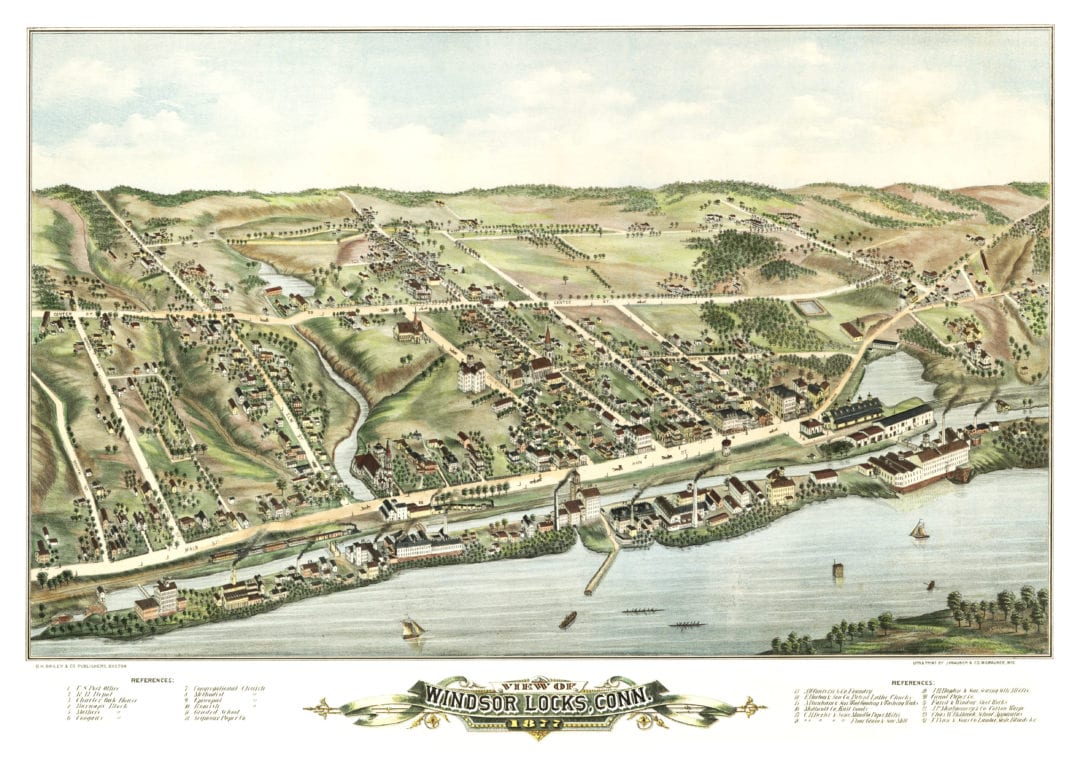 Amazing old map of Windsor Locks, CT in 1877 - KNOWOL