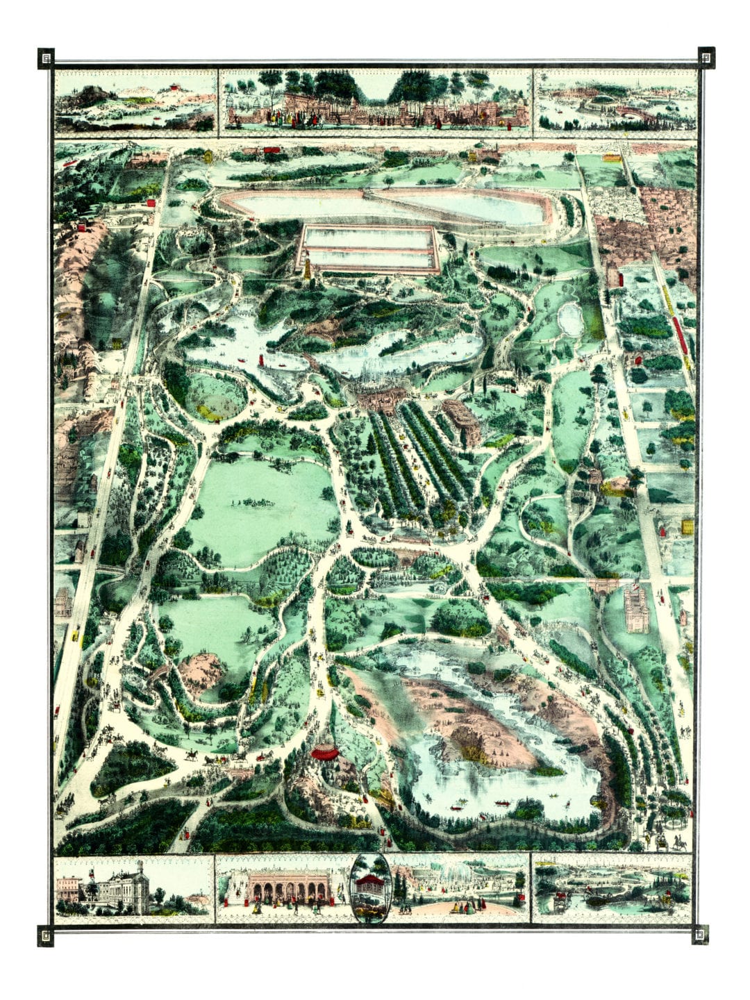 Central Park Map shows New York City's central park in the 1800's