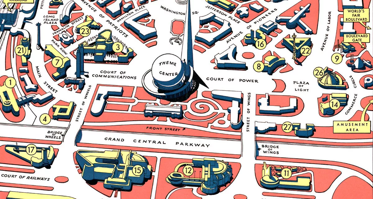 Flushing Meadows New York Map Map of New York 1949 World's Fair at Flushing Meadows Corona Park