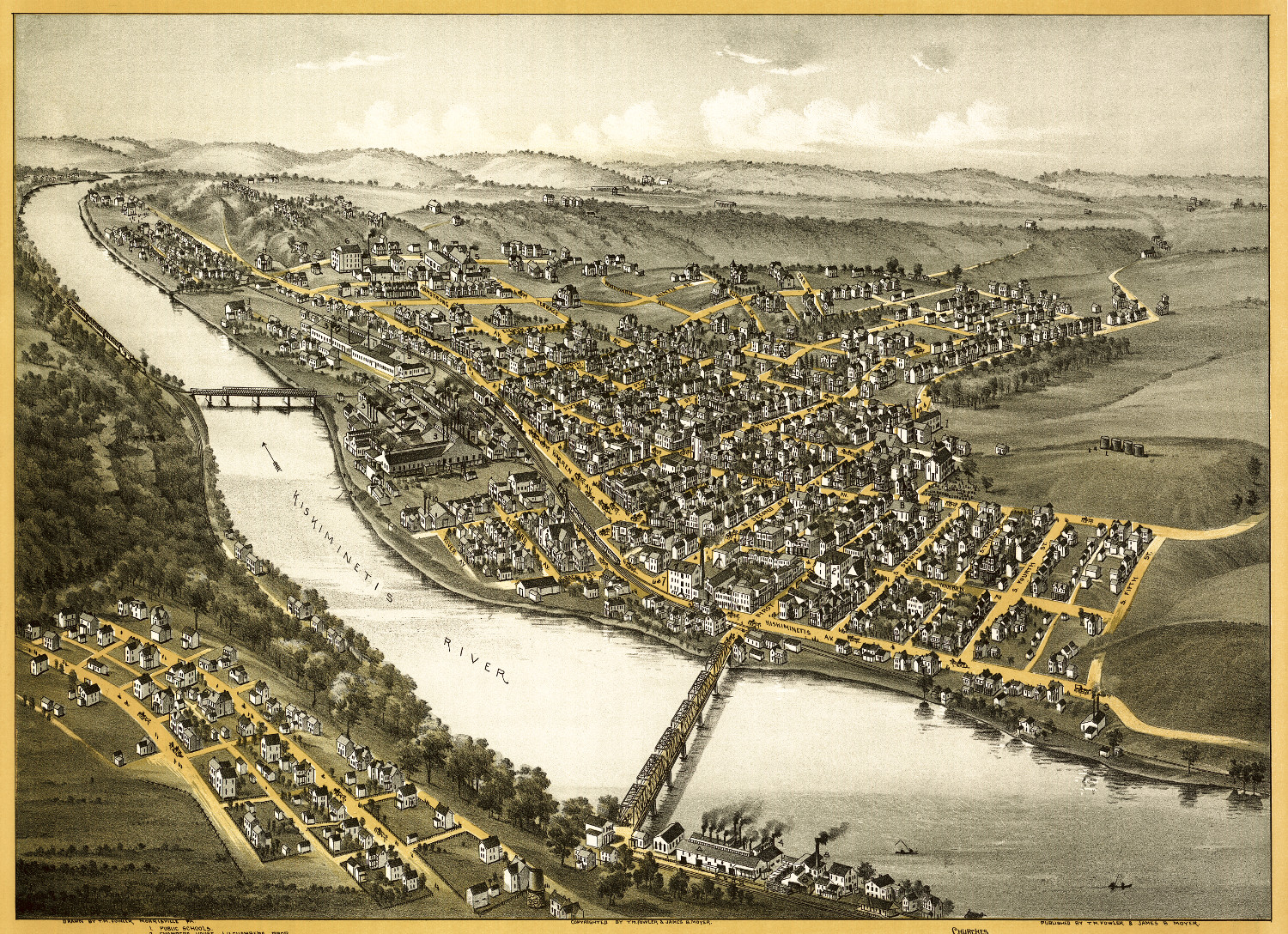 Bird's eye view of Apollo, Pennsylvania in 1896 - KNOWOL