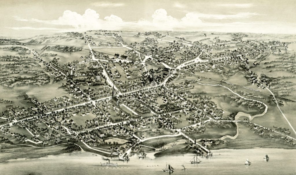 Historic map of Stratford, Connecticut from 1882 - KNOWOL