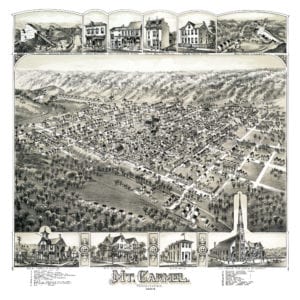 Historic old map of Mount Carmel, Pennsylvania from 1884