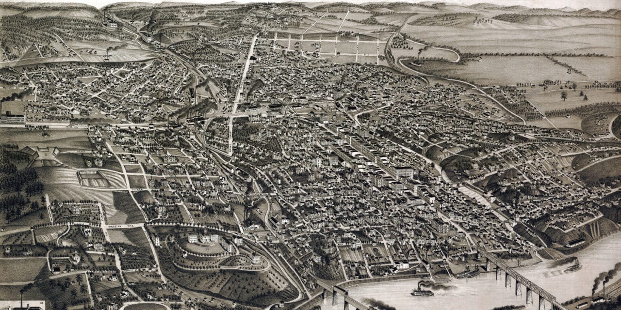 Beautifully detailed map of Knoxville, Tennessee in 1886