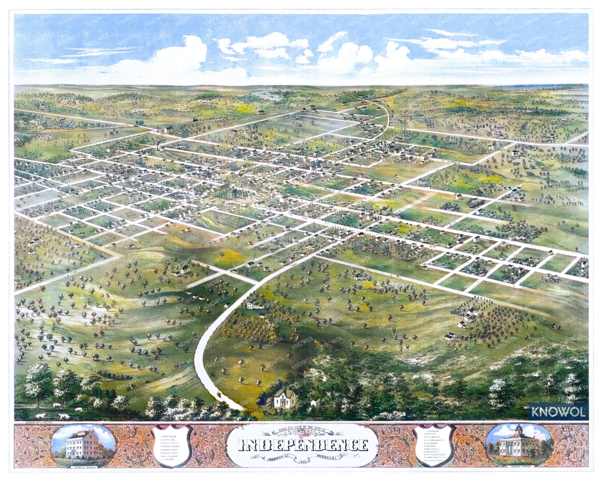 Detailed Map Of Independence Missouri From 1868 KNOWOL   Independence MO 1868 Sm1 2048x1638 