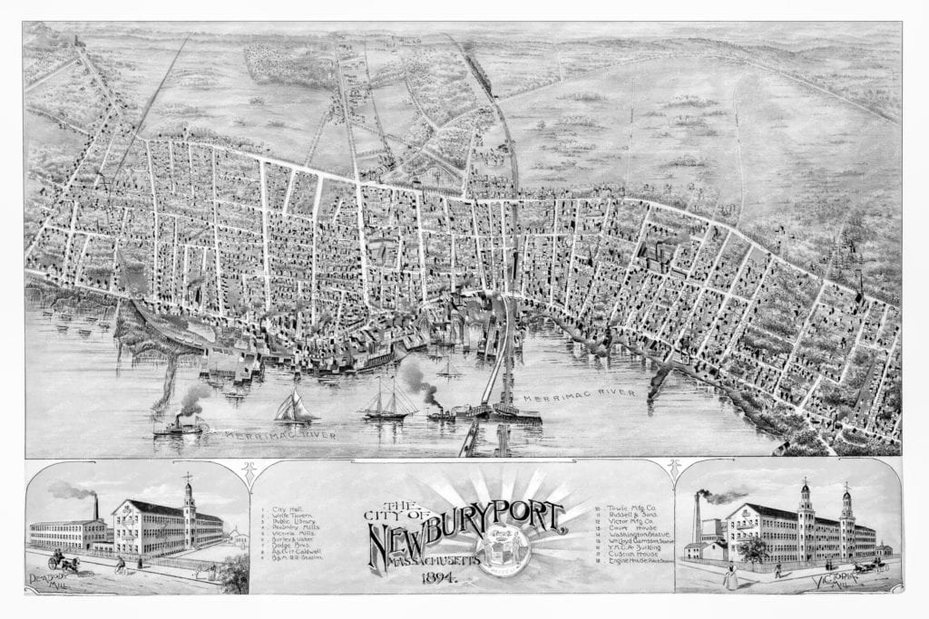 Beautifully restored map of Newburyport, MA from 1894 - KNOWOL