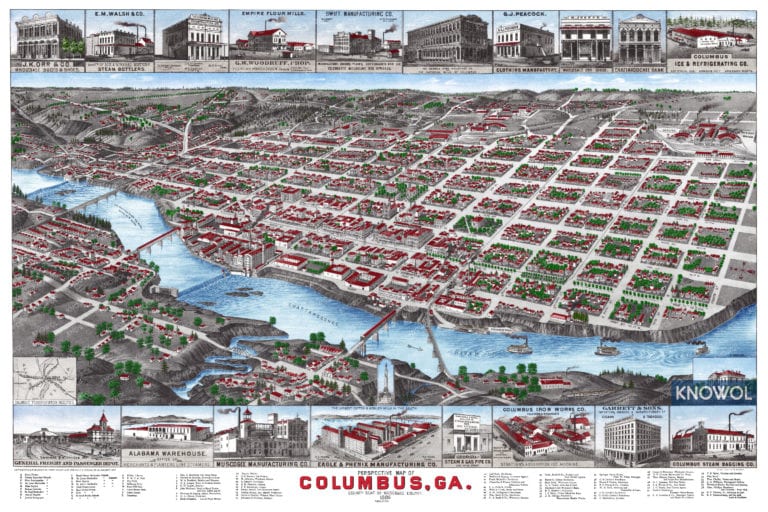 Beautifully Restored Map Of Columbus Georgia From 1886 Knowol